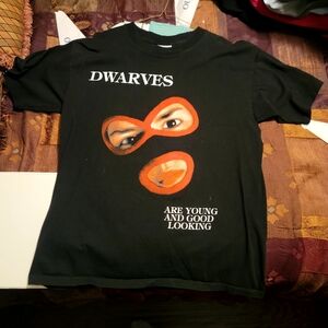 Black Heavyweight Cotton Tee with Blue and Red Label